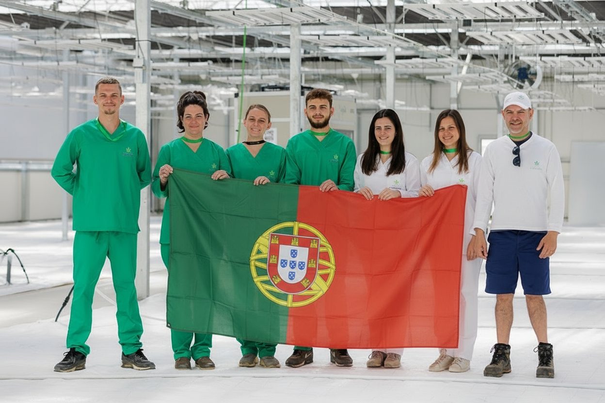 Master Med Cann team at the farm in Penela
